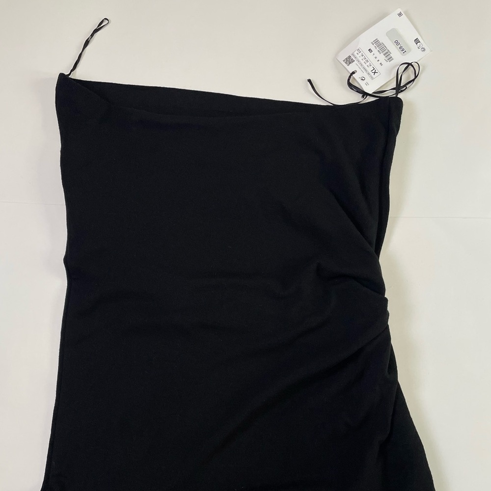 NWT ZARA Studio Black Wool Draped Dress XL - Picture 9 of 16